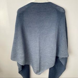 Oversized ombré triangle scarf, hand knitted, angora blend yarn